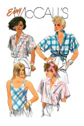 9533 MCCALLS 1985 SS BOXY BUTTON SHIRT LENGTHS, TANK TOP PATTERN 16, 14